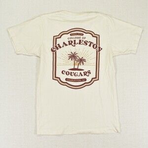 College of Charleston Shirt Small Cream Cougars South Carolina Graphic Tee